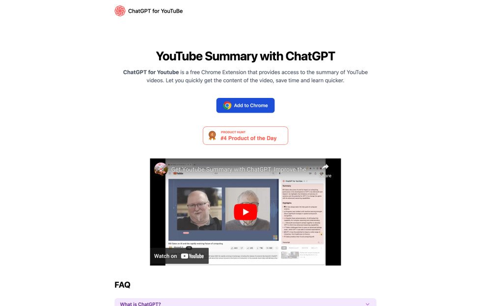 ChatGPT for Youtube