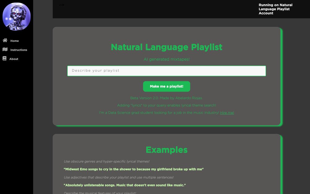 Natural Language Playlist