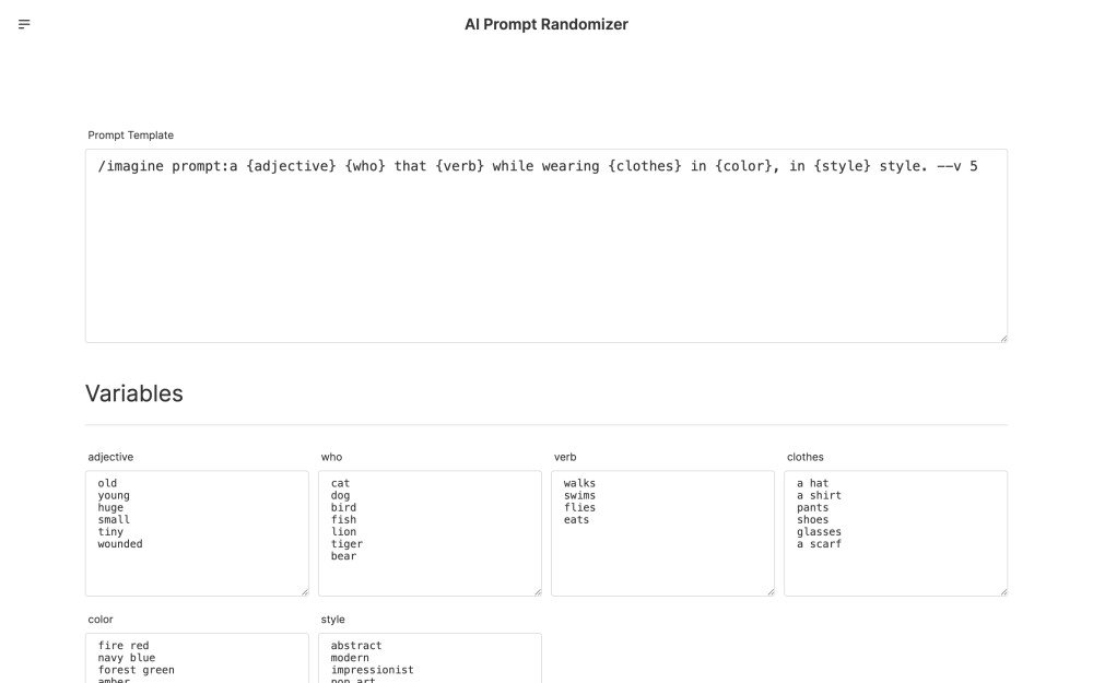 AI Prompt Randomizer